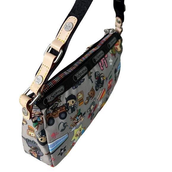 Tokidoki x LeSportsac Trasporto Ciao Shoulder Bag Rare Retired Print Gray NWOT - Picture 12 of 12
